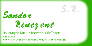 sandor minczent business card